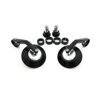 Embout Guidon Rétroviseur Motorcycle Argenté Miroir De Vue Arrière Noir 7/8 "Round CNC Pièces Motorcycle Miroir Latérale Bar End Motorine