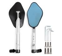 embout guidon rétroviseur Pour Kawasaki Pour Z1000 Pour Z750 Pour ER-6F Pour ER-6N Moto Rétroviseurs CNC Avec Vis 8 Mm Ou 10 Latéraux Aile(Silver)