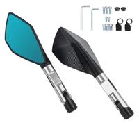 embout guidon rétroviseur Pour Kawasaki Pour Z650 Z750 Z800 Z1000 Pour Z900 ER6N ER6F Moto Rétroviseur Rétroviseurs(Silver)