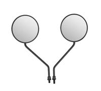 Embout Guidon Rétroviseur Rétroviseurs Latéraux Ronds Universels, 2 Pièces, 8mm/0,3 Pouces, pour Moto, Vélo, Scooter, Coque ABS + Tige Métallique