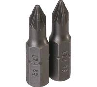 Embout hexagonal 1/4 x25mm avec empreinte Pozidriv PZ1 - Lot de 2 - DRAKKAR TOOLS - 13612.02