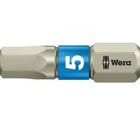 Embout inoxydable 1/4" DIN 3126 C6,3 à six pans creux 5x25mm Wera