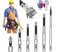 Embout K5, Embouts Cruciformes Antidérapants K5, S2 Haute Dureté,anti-revêtement Noir, Usage Professionnel Et Bricolage, Lot De 5 Pièces, Compatible Avec Les Forets De Tournevis (1 set)