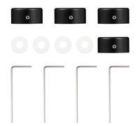 Embout Lot de 4 pour Pédale D’effets Guitare en Alliage D’aluminium Noir