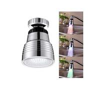 Embout Lumineux Robinet LED RGB Capteur Température Eclairage Automatique Argent