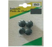 Embout patin enveloppant - noir - lot de 4 - D: 10 mm