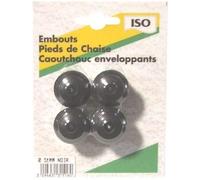 Embout patin enveloppant - noir - lot de 4 - D: 16 mm