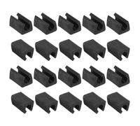 Embout Patin SOURCING MAP 20Pcs 12mm Embouts Rectangulaire Antidérapant Pieds Chaise pour tube métal meuble Protection Noir