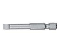 Embout plat standard 1/4" long, conçu pour la précision dans les travaux de mécanique et de menuiserie, idéal pour visser dans des espaces restreints.