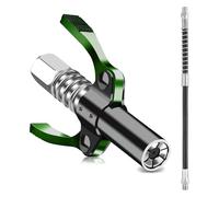 Embout Pompe a Graisse, Double Poignée G Coupler Raccord de Pistolet à Graisse avec Tuyau de 30 cm, Verrouillage Pistolet à Graisseur pour Tous Les Types de Presses à Graisse