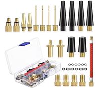 Embout Pompe Velo 33 Pièces Embout Gonfleur Ballon DV SV AV Adaptateur Pompe Velo avec Boîte de Rangement