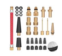 Embout Pompe Vélo, Kit Adaptateur de Valve de Vélo Adaptateur pour Valve Française Aiguille Gonflage Ballon Kit Réparation avec Boîte de Rangement pour Matelas Ballons Compresseur Pompe à Vélo