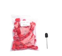 Embout Ponceuse Ongles Perceuse à ongles en plastique rouge, accessoires, bouchons de bloc, mandrin dissolvant Gel, soins des pieds, cuticules, 50 pièces pour Manucure(10x15 120 Grit)