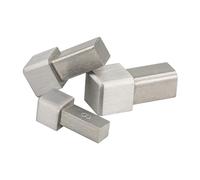 Embout pour rail de carrelage, profilé carré en acier inoxydable V2A brossé, hauteur : 8 mm, 10 mm, 11 mm, coin intérieur et extérieur, profilé de carrelage (8 mm)