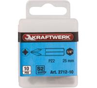 embout Pozidriv 1/4" 25 mm No. 2, 10pcs.