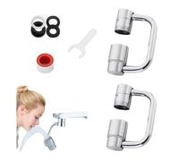 Embout Robinet Pivotant 1080°, Multifonctionnel Mousseur Robinet, Aérateur de Robinet économiseur D'eau, Robinet d'Extension Avec 2 Modes de Pulvérisation