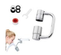 Embout Robinet Pivotant 1080°, Multifonctionnel Mousseur Robinet, Aérateur de Robinet économiseur D'eau, Robinet d'Extension Avec 2 Modes de Pulvérisation