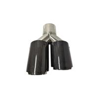 Embout Silencieux 1 Embout D'échappement Universel Brillant En Forme De Y Double Fibre Carbone Et Acier Inoxydable Gauche Ou Droite Embout ArrièRe Embout ArrièRe(R,60mm-101mm)