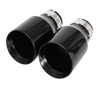 Embout Silencieux 2 Embout D'échappement Universel En Acier Inoxydable Pour Voiture Droit Et Simple Noir Brillant Embout ArrièRe Embout ArrièRe(60MM -89MM)