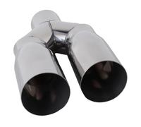 Embout Silencieux D'échappement 1 Embout D'échappement Universel Pour Voiture, Double Sortie, Accessoire Auto En Acier Inoxydable Embout D'echappement