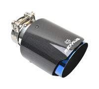 Embout Silencieux D'échappement Fibre Carbone 2,5", 3", 4,5" Acier Inoxydable Avec Finition Bleue Brillante(IN51-OUT76MM)