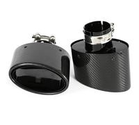 Embout Silencieux Embout D'échappement Ovale Brillant En Fibre De Carbone 2 Pièces 150 Mm Silencieux Universel Embout ArrièRe Embout ArrièRe(48MM)