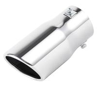 Embout Silencieux Tuyau Embout D'échappement Universel 6,3Cm Accessoire Auto Rond Coudé Droit Acier Inoxydable Sortie Unique Argenté(Argent)