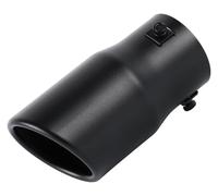 Embout Silencieux Tuyau Embout D'échappement Universel 6,3Cm Accessoire Auto Rond Coudé Droit Acier Inoxydable Sortie Unique Argenté(Noir)