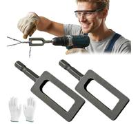 Embout torsadeur de fil pour perceuse électrique - Accessoire en acier à queue hexagonale pour clôtures, élevage et gestion des câbles sur chantier (#11 2PC)