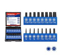 Embout Torx en Acier S2 Magnetiques 16 Pieces 25mm avec Boite de Rangement WORKPRO