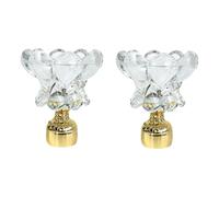 Embout Tringle Rideau Lot de 2 tiges Embouts des tringles à rideaux romaines classiques en cristal acrylique 25 mm 28 mm décoratives de luxe en verre rétro transparentes 28 mm