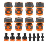 Embout Tuyau Arrosage, 8 Pièces 3/4 Pouce Extension rapide du tuyau Kit de Raccord Tuyau d'Arrosage Avec 5 Pièces connecteur pour début et Fin de Tuyau Necessaire Darrosage