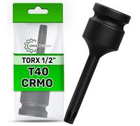 Embout Visseuse a Choc T40 1/2" - avec Des Fixations Profilées Torx - en CrMo Haute Résistance avec Revêtement Oxydé - Garantie de 5 Ans - ONIX TECH