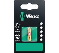 Embout Wera PH taille 1 longueur 25mm 1 / 4 pouce 6 pans C6,3 BiTorsion diamantée carte avec 1 pc 851 / 1 BDC SB - 5073332001
