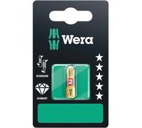 Embout Wera PH taille 2 longueur 25mm 1 / 4 pouce 6 pans C6,3 BiTorsion diamantée carte avec 1 pc 851 / 1 BDC SB - 5073333001