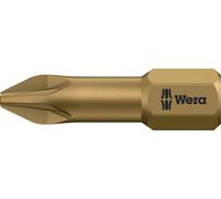Embout Wera PZD taille 2 longueur 25mm 1 / 4 pouce 6 pans C6,3 extra dur forme torsion carte avec 2 pcs 855 / 1 TH SB - 5073371001
