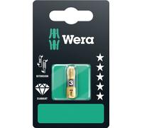 Embout Wera PZD3 longueur 25mm 1 / 4 pouce 6 pans C6,3 BiTorsion diamantée carte avec 1 pc 855 / 1 BDC SB - 5073338001