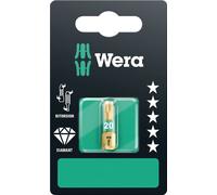 Embout Wera Torx 20 longueur 25mm 1 / 4 pouce 6 pans C6,3 BiTorsion revêtu diamant Carte avec 1 pc 867 / 1 BDC SB - 5134376001