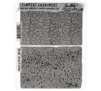 emboutisseurs Anonymous Fissures et Taches de Tim Holtz Tampon monté sur Plastique, Multicolore