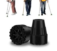 Embouts bâton marche 19mm - 2 pièces, caoutchouc, insert métallique, grip extrême - Convient pour cannes, béquilles Étiquette