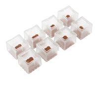 Embouts carrés pour pieds de meubles Hmilydyk en silicone pour pied de chaise ou de table protection du sol 30-35 mm, 8 Pcs, Lot de 8