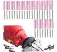 Embouts d'affûtage de tronçonneuse 24 pièces, lime en pierre de bavure d'affûteuse tronçonneuse en diamant 4.8mm pour le polissage lime en pierre, scie à chaîne