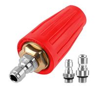 Embouts de Buse de Nettoyeur Haute Pression, 4000 PSI Max. 4,0 GPM Adaptateur Rotatif de Buse Turbo avec Connecteurs Rapides de 0,64cm et 0,95cm pour Voiture et Extérieur(Rouge)