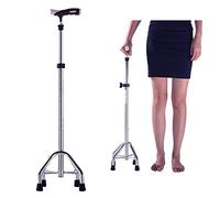 Embouts de canne de marche en aluminium portant 120 kg avec des pointes non glissantes Cquins ergonomiques pour les adultes 10 arrêts Hauteur réglable (71-93 cm) argent c'est tellement gentil de