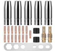 Embouts de Contact de Buse de Soudage, 25 Pcs Kit de Torche de Soudage, MIG/MAG Support de Connecteur de Gaz M6 0,8mm, Contact, Buse, Isolant, Outil, Soudage Accessoires Adaptés pour MB15 15AK