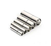 Embouts de Corde Lot de 5 embouts cordon en cuir robustes 1, mm, 2, 3, 4, 6, fermoirs for la fabrication bracelets et bijoux(5Set Silver Clasps,5Set Inner Dia 3.0mm)