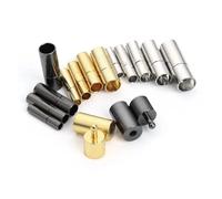 Embouts de Corde Lot de 5 embouts cordon en cuir robustes 1, mm, 2, 3, 4, 6, fermoirs for la fabrication bracelets et bijoux(5Set Gunmetal Clasp,5Set Inner Dia 8mm)