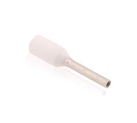 Embouts de fils Connecteur à sertir isolé, avec collier en plastique, section nominale 0,75qmm, longueur 8mm, blanc, étamé, pour une connexion sûre du conducteur, 100 pièces