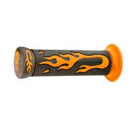 16481-PAIRE, GRIPS, MOTO, GOMME, NOIR/VERT, FLAMMES, GUIDON 22MM compatible avec