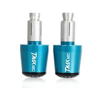 Embouts De Guidon De Moto, Capuchon De Poignées De Guidon Anti-Vibration, Bouchon Argenté Pour TMAX 560 TMAX560 2020 2021 2022 2023(Sky blue-black)